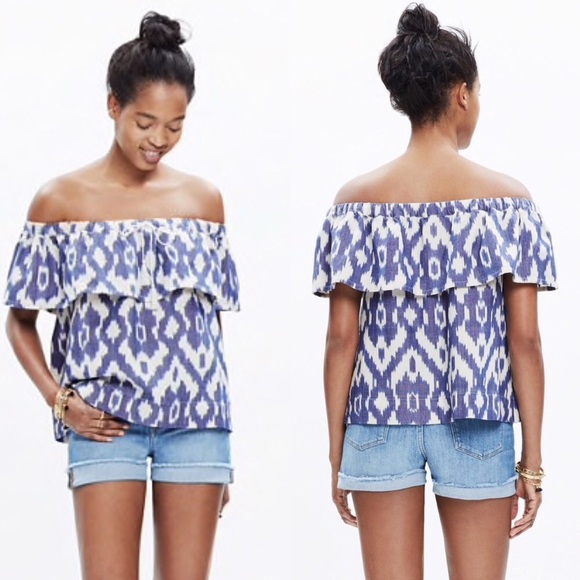 Madewell balcony off-the-shoulder ikat top - Picture 5 of 6
